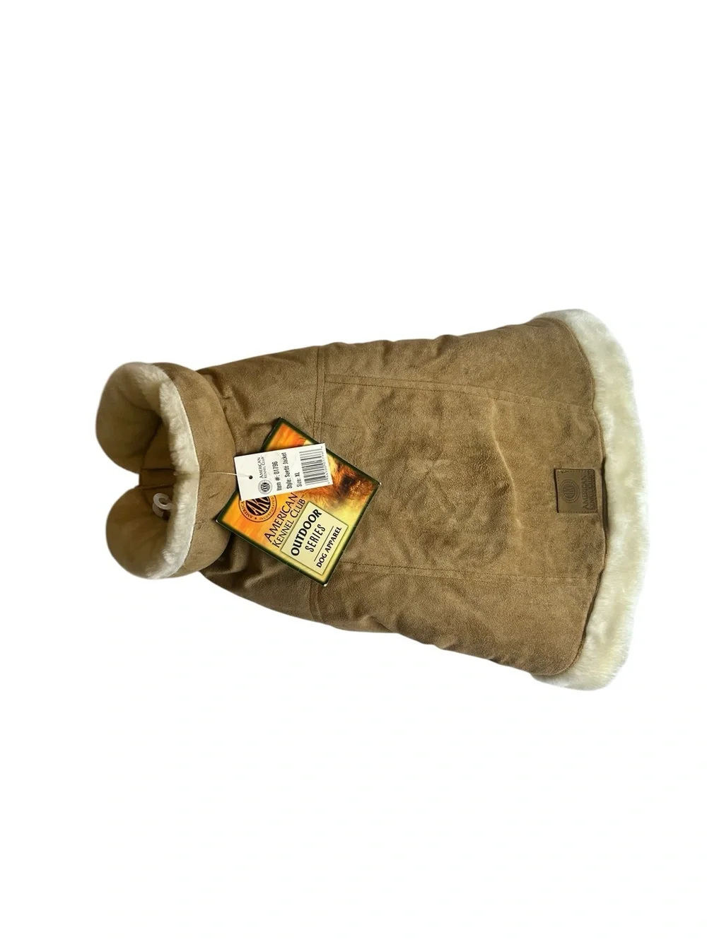 AKC Outdoor Series Faux Suede Dog Jacket XL NWT Shearling Lined